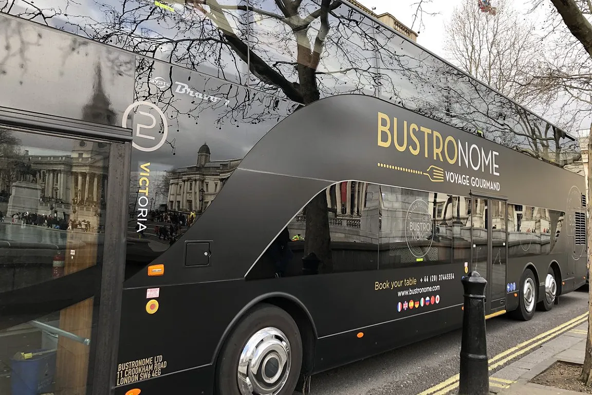 English Gourmet Lunch or Dinner by Bustronome Luxury Bus in London